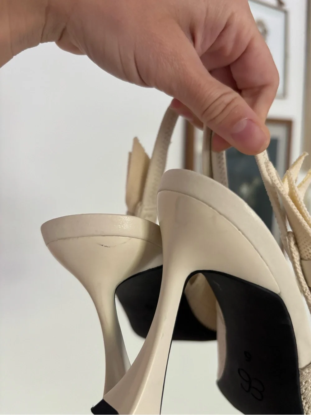Cosy Island Cream Slingback Bow Heels - Picture 6 of 8